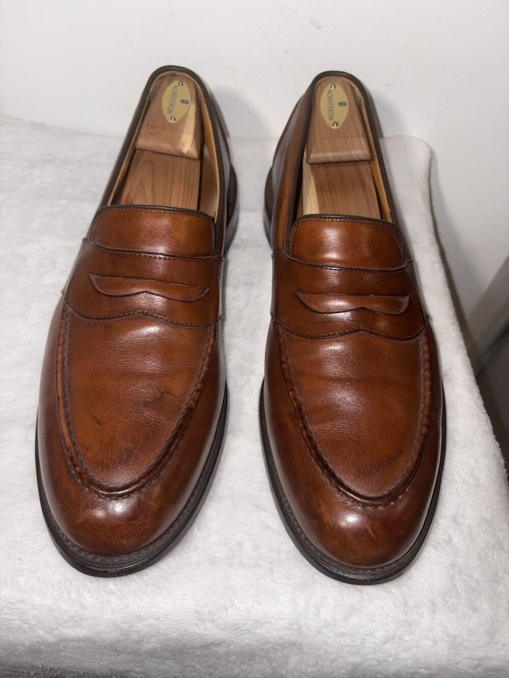 Allen Edmonds Randolph Cognac Penny Loafers Sz 11.5 C